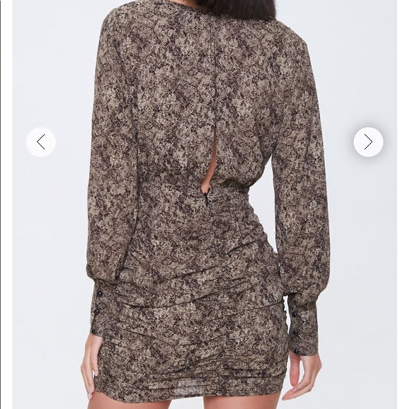 Snakeskin Long Sleeve Mini Dress - Picture 2 of 2